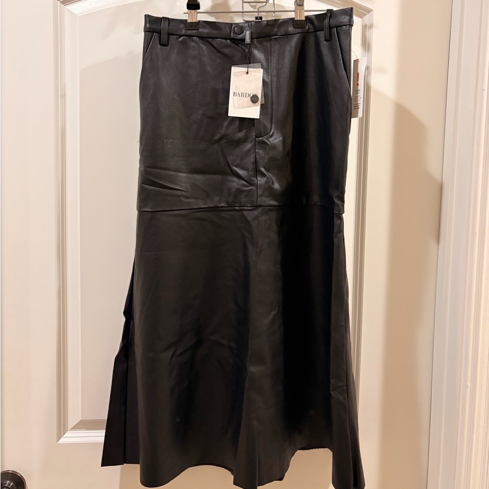 Bardot Kindra Vegan Leather Midi Skirt NWT – Black – US 8
